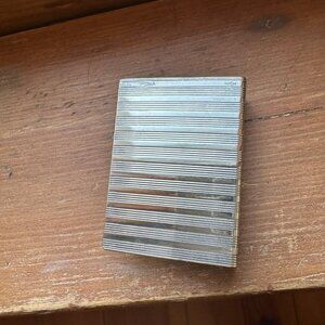 ✨ Vintage Silver-Plated Matchbook Cover | Ribbed Design | Mid-Century Accessory